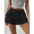 Women's Tiered Lace Ruffle Mini Skirt Y2K Style - Walmart.com
