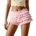thumbnail image 1 of Women's Tiered Lace Ruffle Shorts Summer Comfy Layered Sexy Frilly Underwear Casual Cute Pantloons, 1 of 2