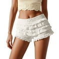 thumbnail image 1 of Women's Tiered Lace Ruffle Shorts Summer Comfy Layered Sexy Frilly Underwear Casual Cute Pantloons, 1 of 2