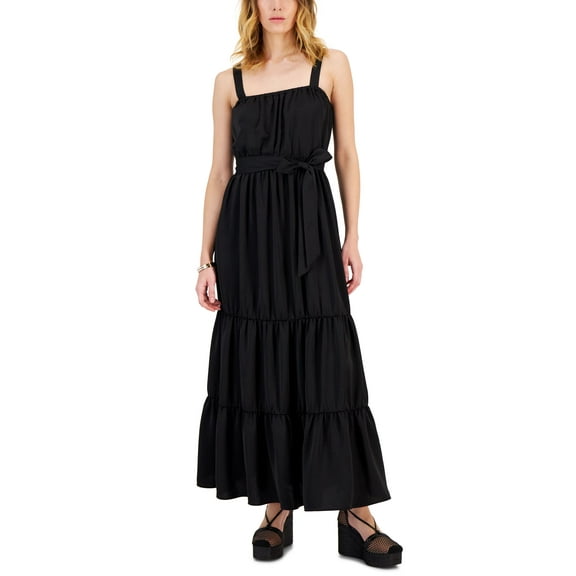 Women's Tiered Maxi Dress Deep Black XXL