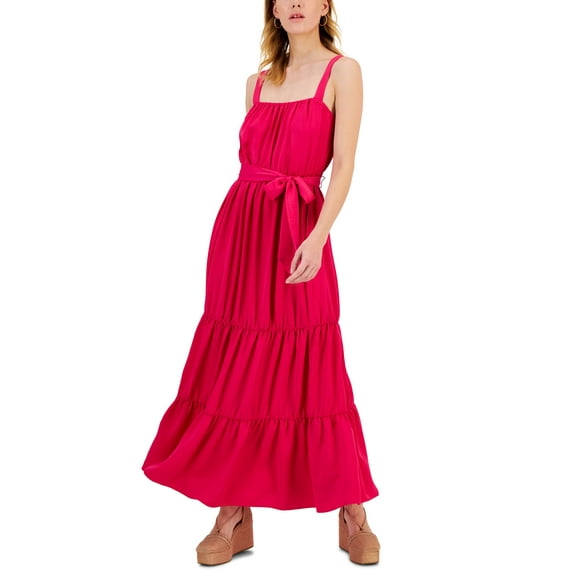 Women's Tiered Maxi Dress Pink Tutu M