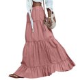 thumbnail image 1 of Women's Tiered Maxi Skirt Summer Spring Fashion 2026 High Waisted Long Flowy Casual Boho Beach Vacation Clothes, 1 of 6