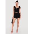 thumbnail image 1 of Women's Tiered Ruffle Shorts with Crochet Detail, 1 of 4