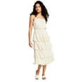 thumbnail image 1 of Women's Tiered Sleeveless Midi Dress Neutral Floral M, 1 of 1