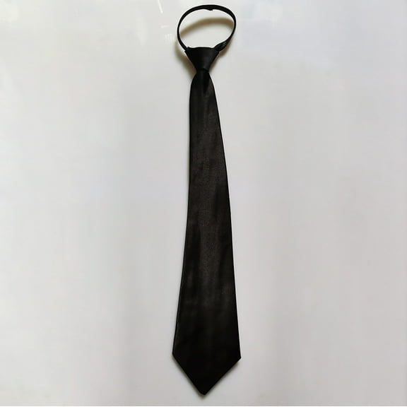 Women's Ties Men Solid Black Polyester Zip Up Necktie Smooth Zipper Tie,Black Women's Accessories Tie