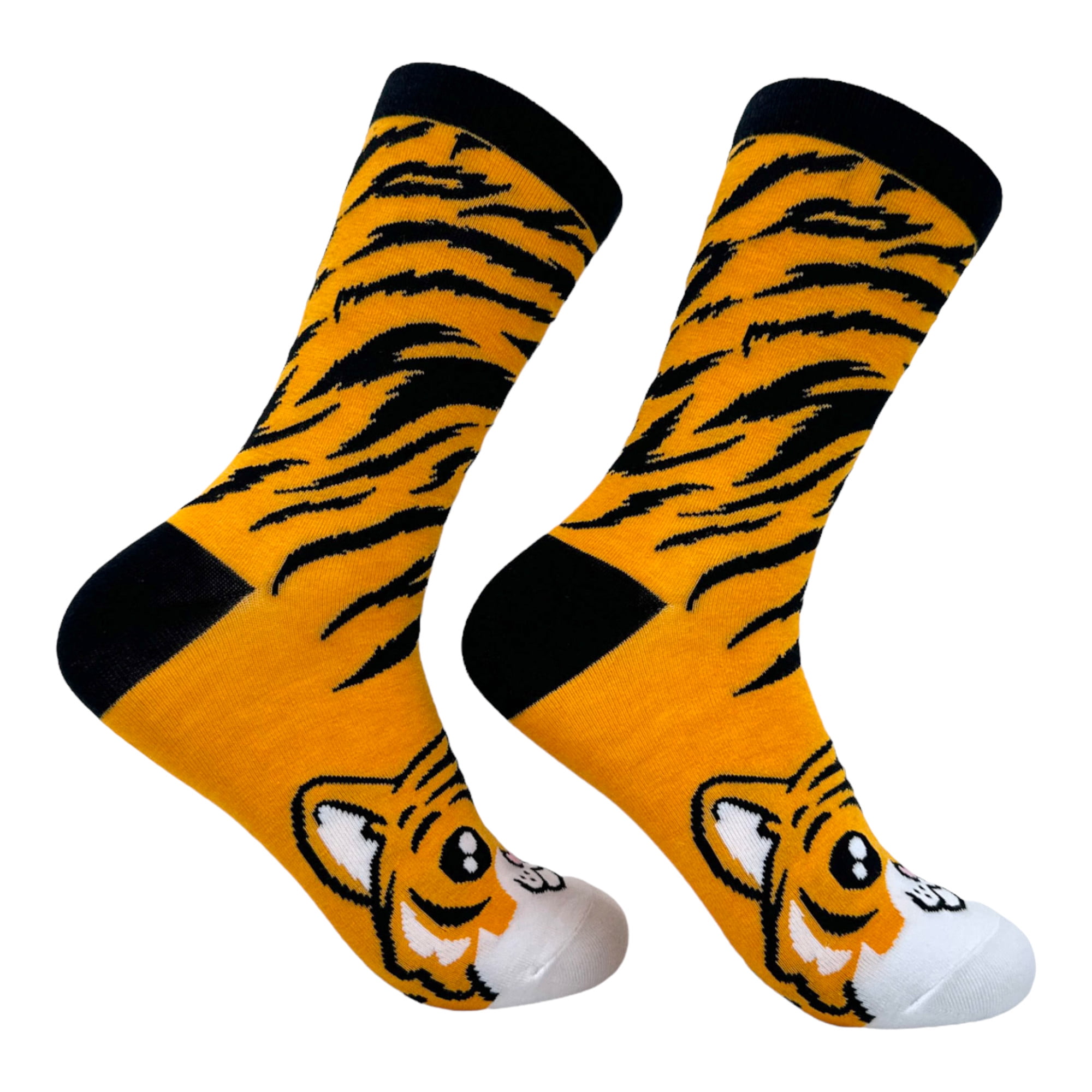 Women's Tiger Socks Funny Cute Cuddly Jungle Cat Novelty Footwear ...