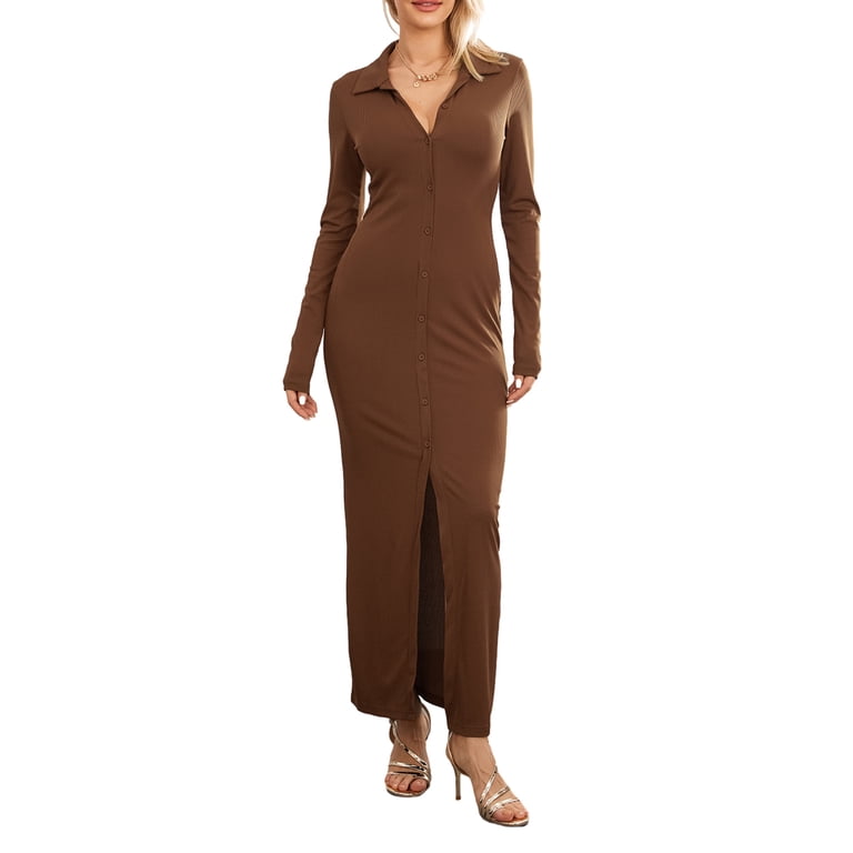 fitted collar dress Roll-collar Column Dress – Kimera