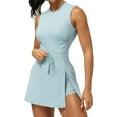 thumbnail image 1 of Women's Tight Sports Sleeveless Cool Lace Up Fitness Dress Large Culottes, Yoga Tennis Dress, Soft and Breathable Fabric, 1 of 8