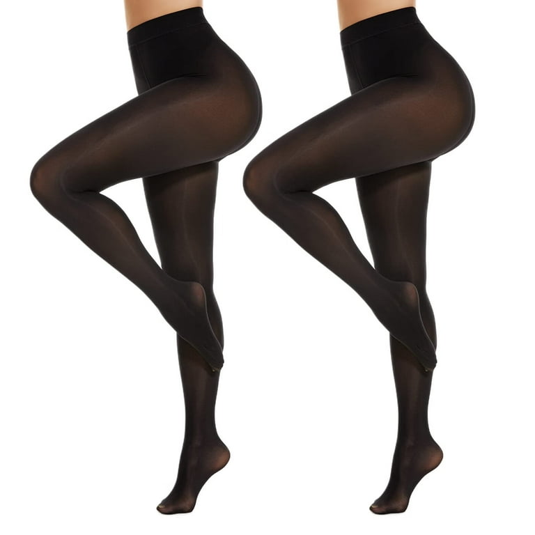 MANZI 2 Pairs 70 Denier Women's Plus Size Tights Stretch Opaque Control Top  Tights