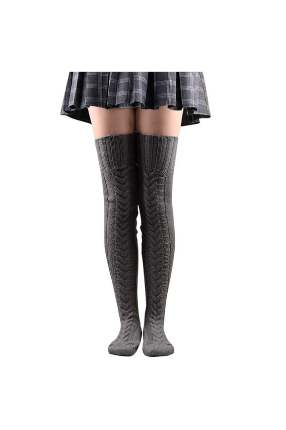 Women's Tights Stockings Socks Knit Leg Thigh Long Warmers Knee Cable Boot Over Womens Socks