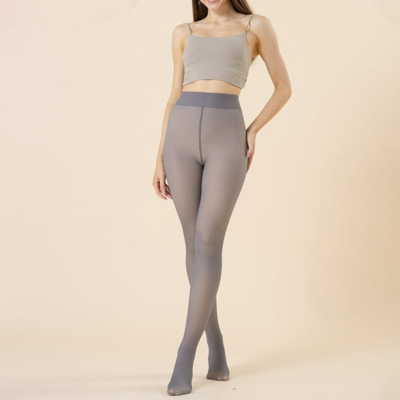 Women's Tights Winter Tights Women'S Black Sheer Fleece Lined Black Tights Warm Non-Slip Matching,Gray Women's Accessories Tights L