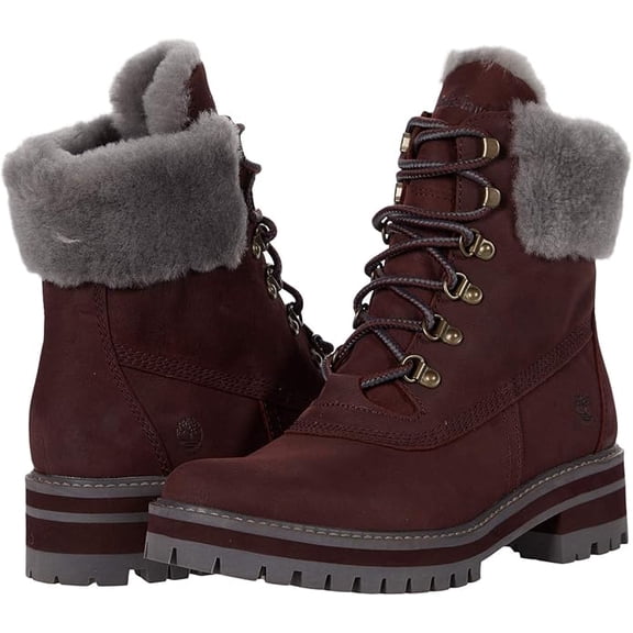 Women's Timberland Courmayeur Valley 6 In Shearling Burgundy Nubuck (TB0A2DUM C60) - 7
