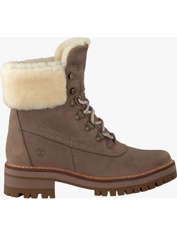 Women's Timberland 6" Courmayeur Valley Shearling-Lined Taupe Boot - 9