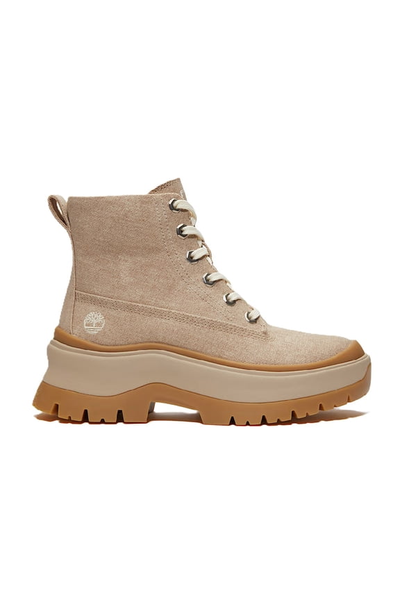 Women's Timberland Roxie Lane Mid Lace Boot Light Beige Canvas (TB0A2R1A ER1) - 7.5