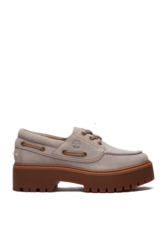 Women's Timberland Stone Street Platform Boat Shoe Light Purple Suede (TB0A2GVF AJG) - 9