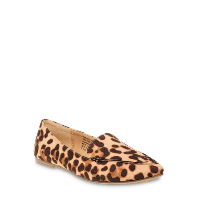 Women's Time and Tru Animal Print Feather Flat