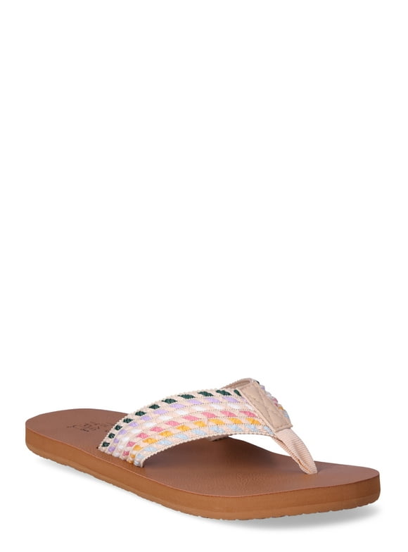 Women's Time and Tru Lifestyle Flip Flop Flat Sandals