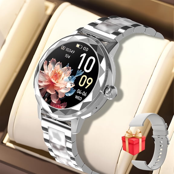 Women's Timeless Smartwatch, Wireless Call Message Alerts, Weather, Health Calorie Tracking, Multi-Sport Modes, Ideal Gift for Birthdays & Festivals