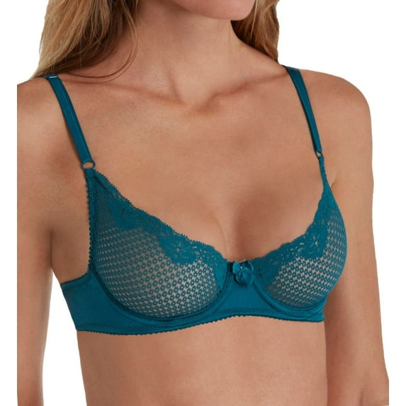 Women's Timpa 16449 Duet Lace Underwire Demi Bra (Emerald 32B)