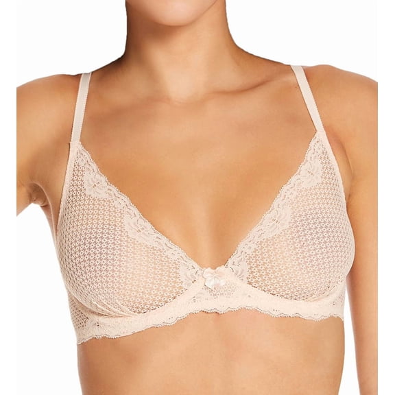Women's Timpa 16541 Alice Lace Plunge Bra (Beige 34D)