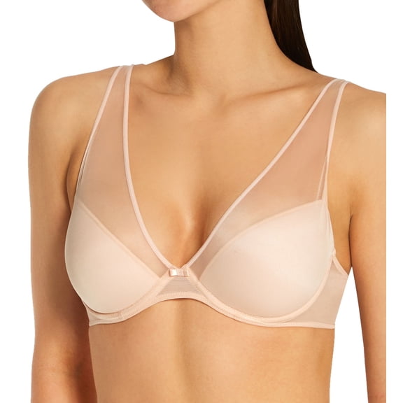 Women's Timpa 16801 Camille Mesh Plunge Bra (Beige 36C)