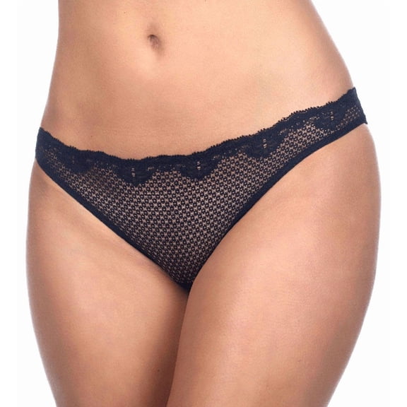 Women's Timpa 630473 Alice Lace Low Rise Bikini Panty (Black L)
