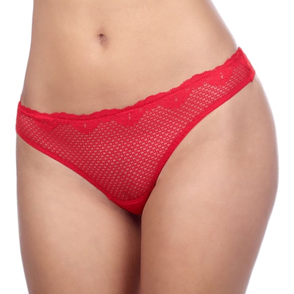Women's Timpa 630473 Alice Lace Low Rise Bikini Panty (Chinese Red L)
