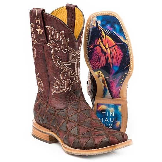 Burgundy horse shop boots