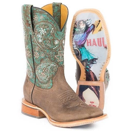 Women s Tin Haul Ban Dan Uh Boots With Vintage Rider Girl Sole
