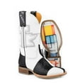 thumbnail image 1 of Women's Tin Haul Black & White Boots With Mondrian Sole Handmade, 1 of 3