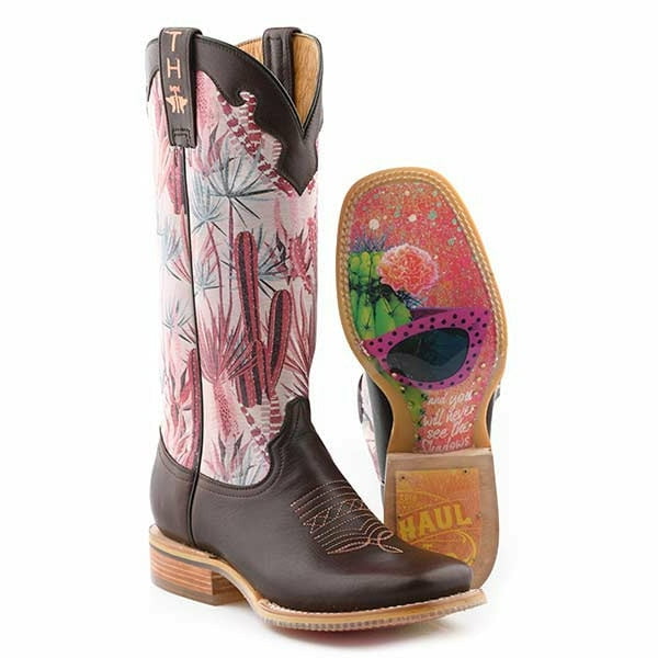 Women s Tin Haul Pinktalicious Boots Cactus Shades Sole Handcrafted Brown Walmart