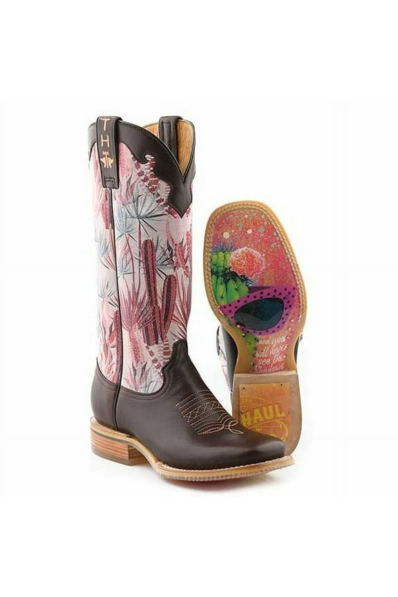 Women's Tin Haul Pinktalicious Boots Cactus Shades Sole Handcrafted Brown