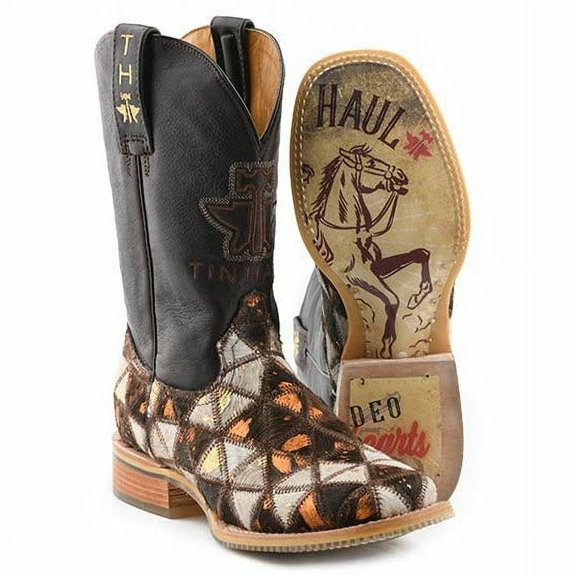 Women's Tin Haul Shaggy Diamonds Boots Vintage Sweetheart Sole Handcrafted Brown