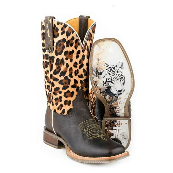 Women's Tin Haul Wild Cat Boots With Jaguar Jungle Sole Handcrafted Brown