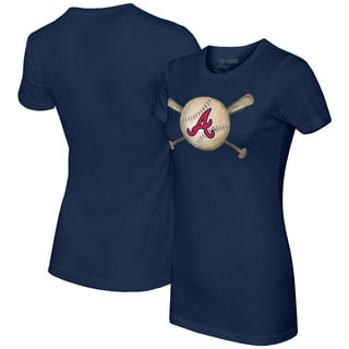 Atlanta Braves Ladies MLB Baseball T-shirt I Love Braves Atlanta A Navy NEW