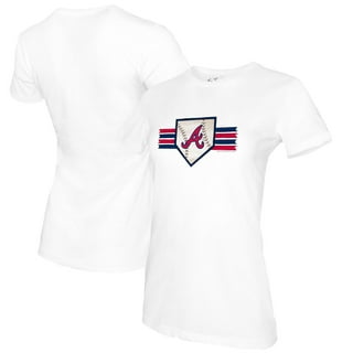 Atlanta Braves G-III 4Her by Carl Banks Women's Filigree Team V-Neck Fitted  T-Shirt - White