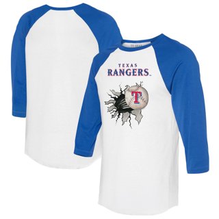 Women's Fanatics Branded White Texas Rangers Play Calling Raglan V-Neck T- Shirt 