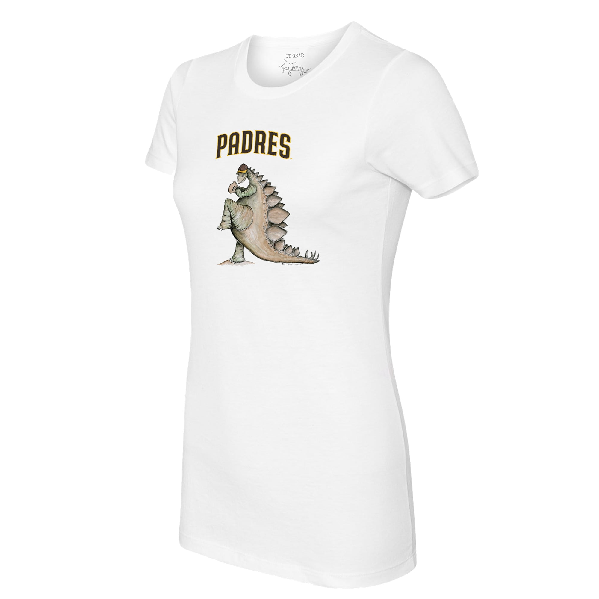Women's Tiny Turnip White San Diego Padres Stega T-Shirt 