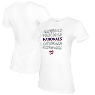 Washington Nationals Women's Plus Sizes Primary Team Logo Long Sleeve T- Shirt - Navy