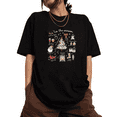 thumbnail image 1 of Women's Tis The Season Christmas Graphic Comfortable T Shirt Festive Graphic Top Short Sleeve Round Neck Top Black S-5XL, 1 of 5