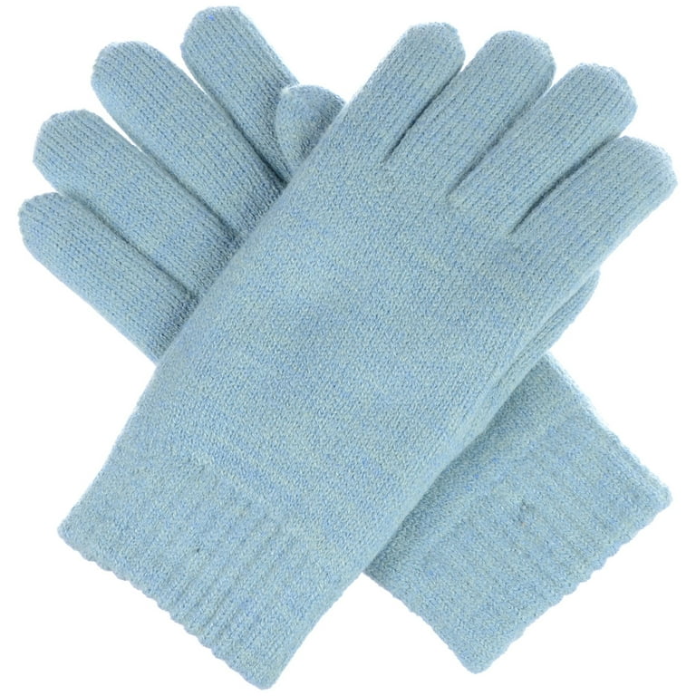 Women's Toasty Warm Plush Fleece Lined Knit Winter Gloves (Pastel