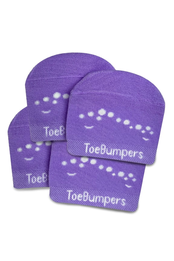 Mens Toe Protection Socks with Extra Cushioning for Runners, Hikers, & Skiers - Worn Over Socks to Prevent Black Toenails, Toe Bang & Blisters- (One Size) 2-Pack Purple