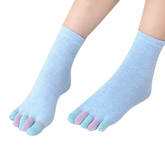 Women’s Toe Separator Socks (Five-Toe) - Breathable Cotton for Yoga, Pilates and Improved Foot Health