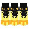 thumbnail image 1 of Women's Toe Socks 3-Pack, Cute Cat Five Finger Crew Socks, Casual Novelty Everyday Socks, One Size, 1 of 6
