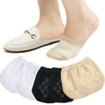 thumbnail image 1 of Women's Toe Socks for Mules, Half Socks for Women Toe Toppers Liner No Show Toe Covers 4/6 Pairs, 1 of 6
