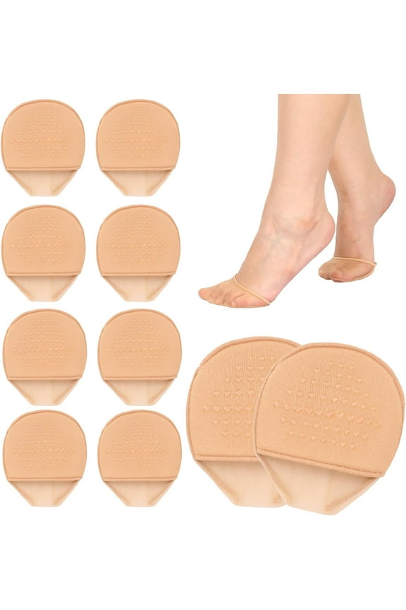 Women's Toe Topper Socks Seamless Socks with Padding Cushion Non-Slip No Show Half Socks for Women Girls