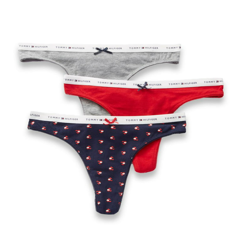 Women's Tommy Hilfiger R91T002 Classic Cotton Logoband Thong - 3 Pack