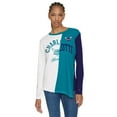 thumbnail image 1 of Women's Tommy Jeans White/Teal Charlotte Hornets Amelia Color Blocked Long Sleeve T-Shirt, 1 of 3