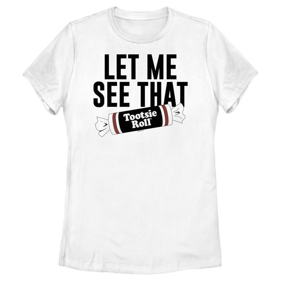 Women's Tootsie Roll Let Me See That Slogan Graphic Tee White Small