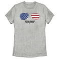 thumbnail image 1 of Women's Top Gun American Flag Aviator Sunglasses Logo  Graphic T-Shirt, 1 of 4